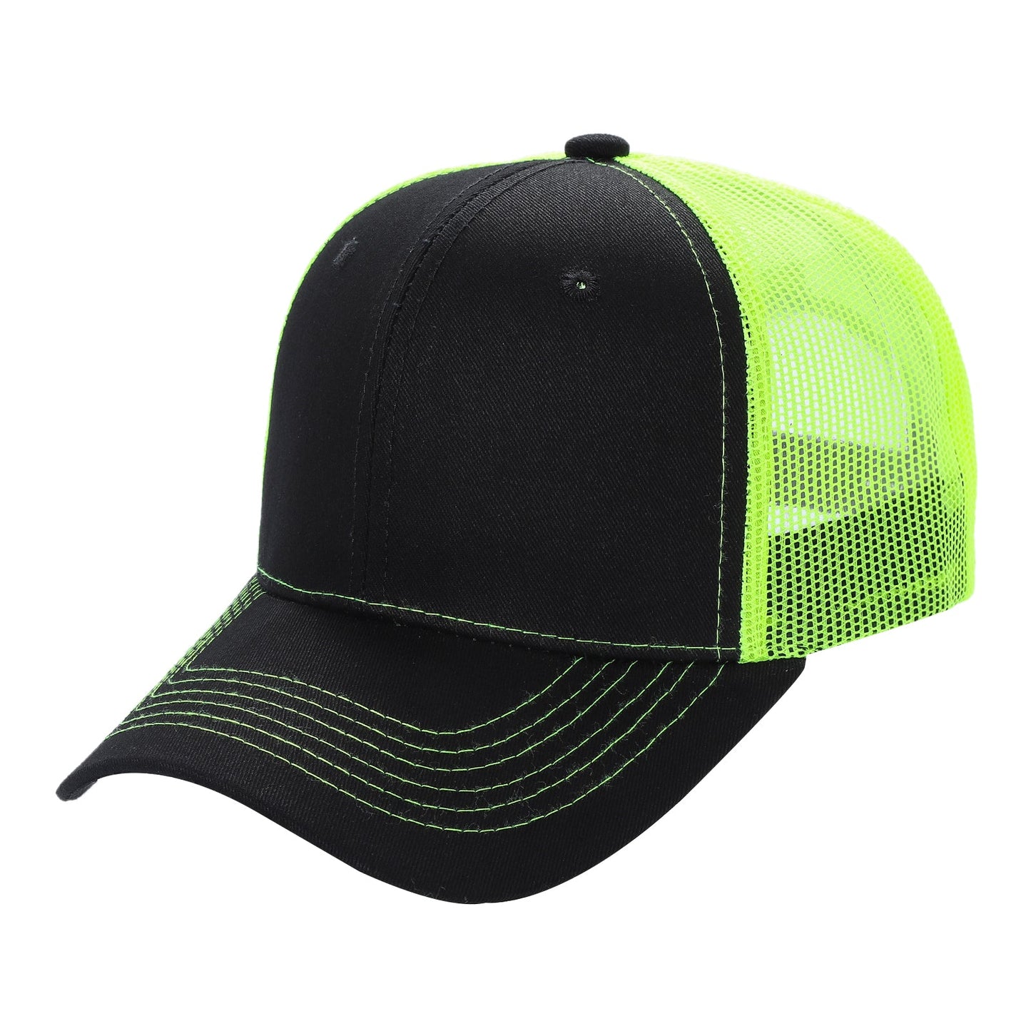 6CTM - 2 Tone 6 Panel Curve Trucker Mesh Hat