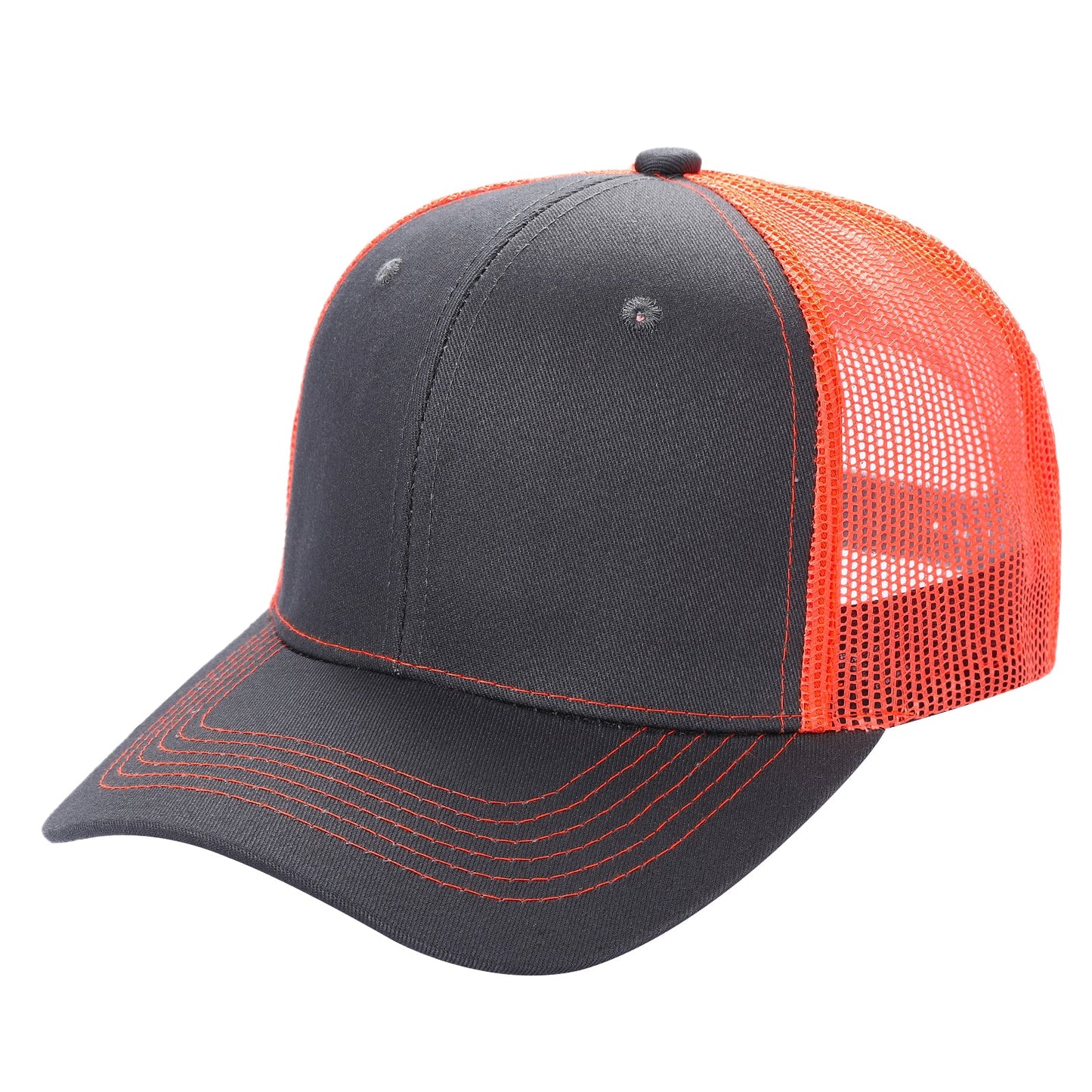 6CTM - 2 Tone 6 Panel Curve Trucker Mesh Hat
