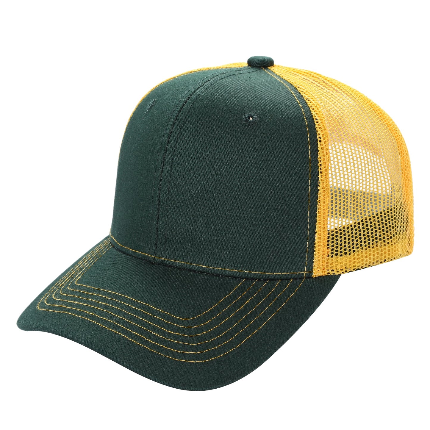 6CTM - 2 Tone 6 Panel Curve Trucker Mesh Hat