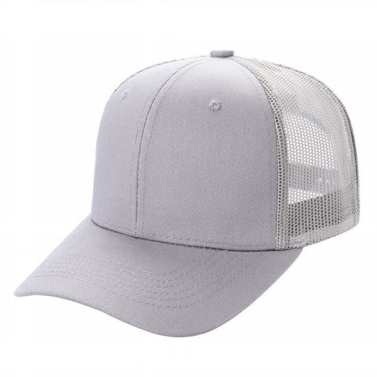 6CTM - Solid 6 Panel Curve Trucker Mesh Hat