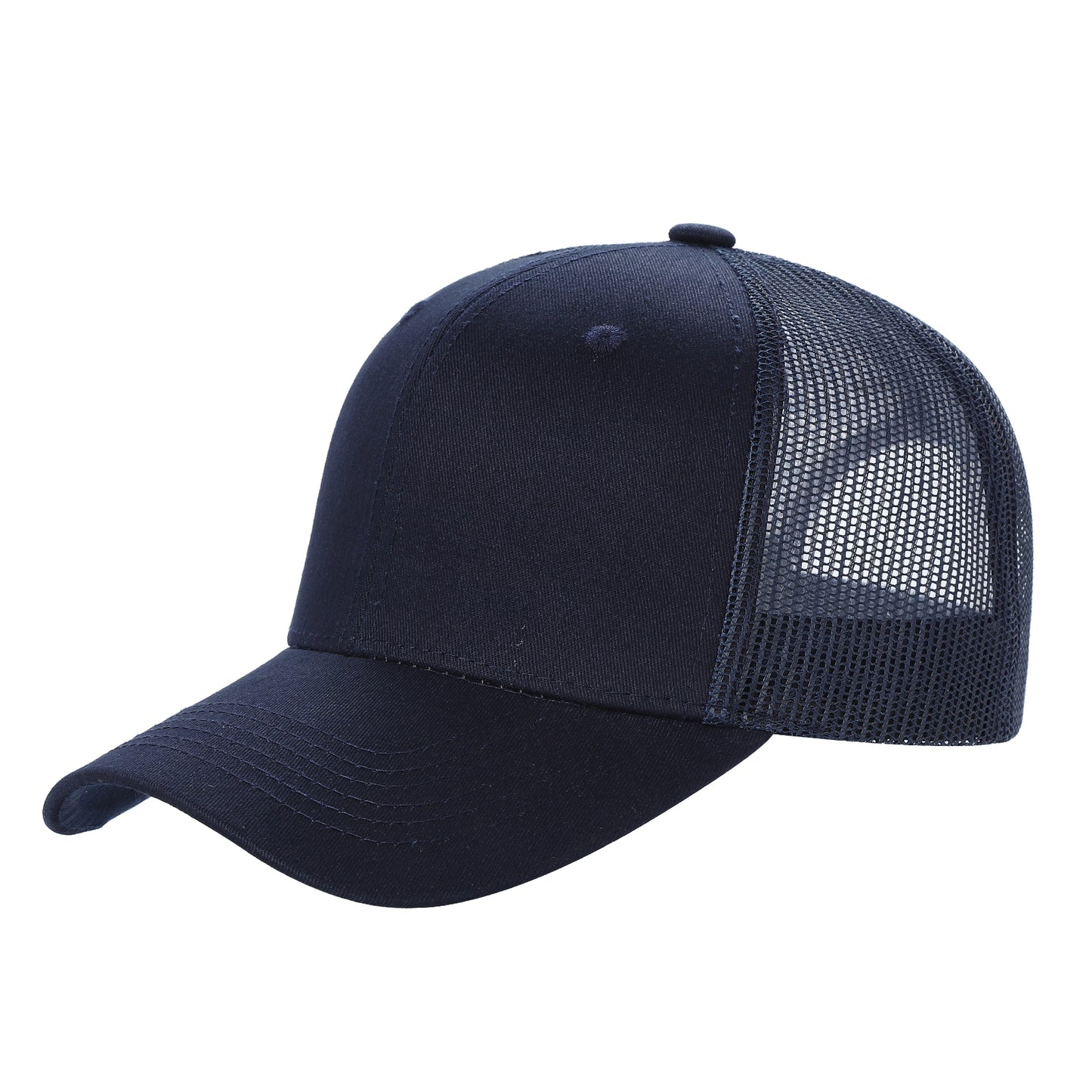 6CTM - Solid 6 Panel Curve Trucker Mesh Hat