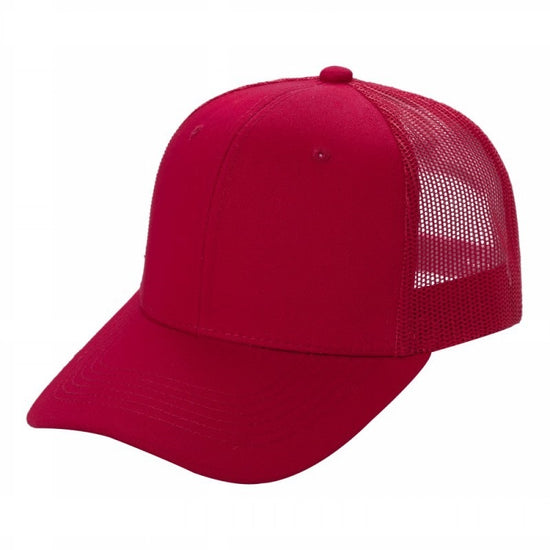 6CTM - Solid 6 Panel Curve Trucker Mesh Hat