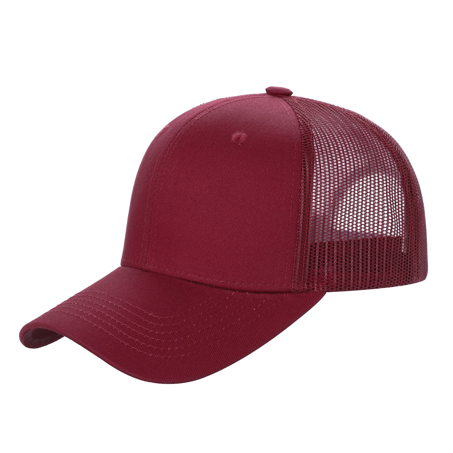 6CTM - Solid 6 Panel Curve Trucker Mesh Hat